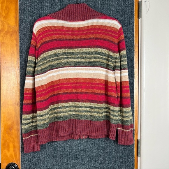 Vintage Tiara International Stripe Full Zip Sweater Women's Size Large - Picture 11 of 12